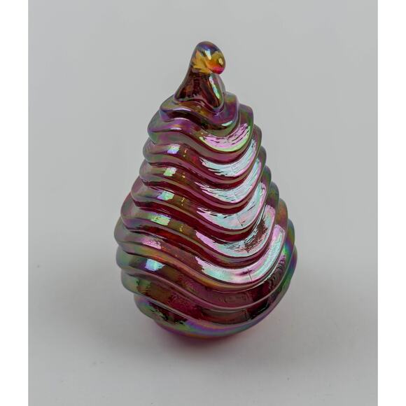 Vintage FENTON Art Glass Tree & Bowl Combo - Red Carnival Iridescent USA - Picture 6 of 9